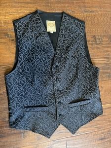 WAH MAKER Frontier Vest BLACK Old West Cowboy Western Reenactment USA Small